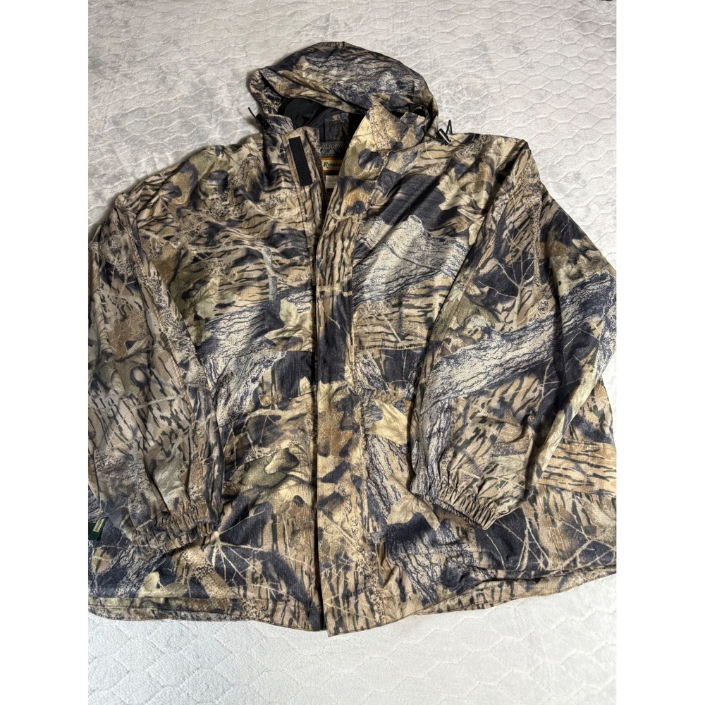 Remington Vintage Que Motor Hunting Jacket Mens XXL Camo Full Zip Lightweight‎